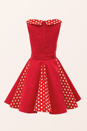 Kids Alexia Polka Dot Dress - Red