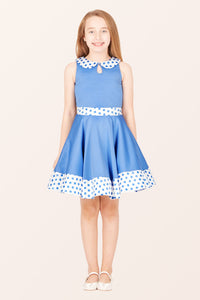 Kids Zoey Polka Dot Dress - Blue