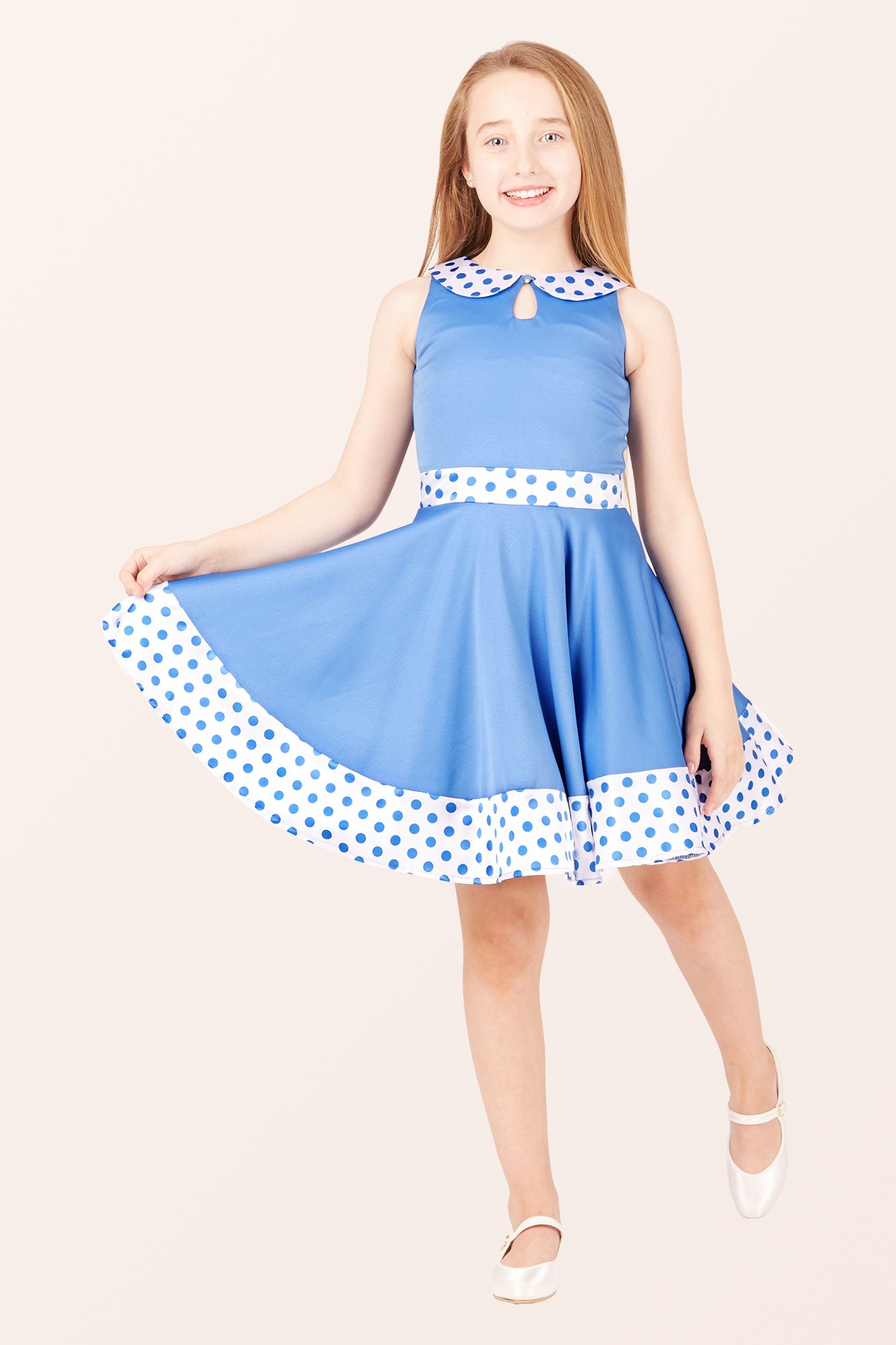 Kids Zoey Polka Dot Dress - Blue