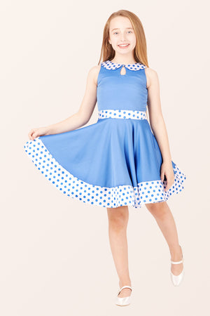 Kids Zoey Polka Dot Dress - Blue