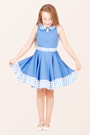 Kids Zoey Polka Dot Dress - Blue