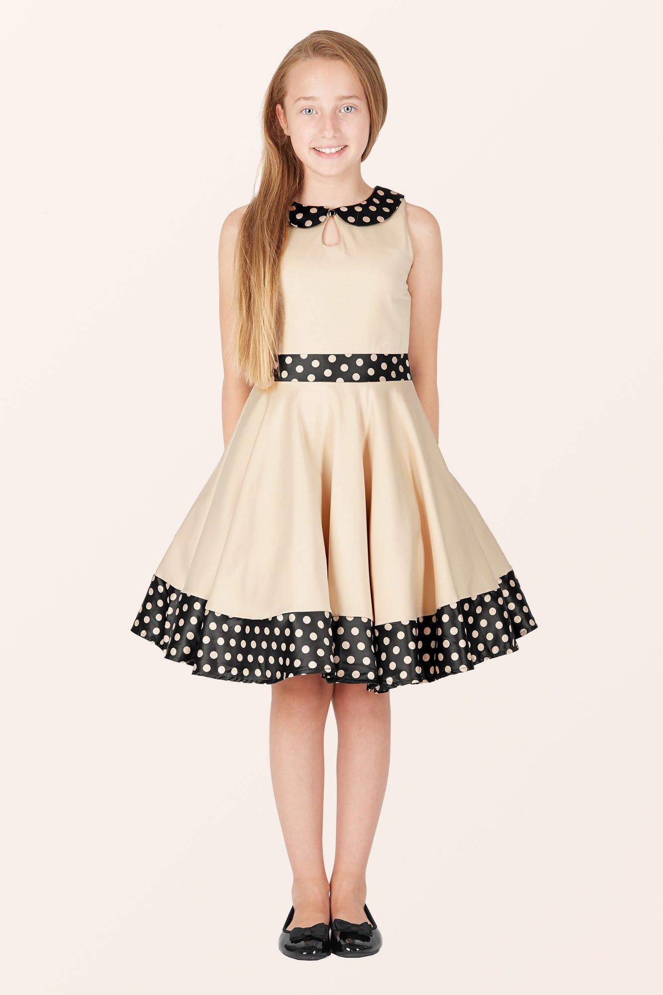 Kids Zoey Polka Dot Dress - Champagne