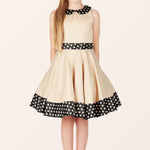 Kids Zoey Polka Dot Dress - Champagne
