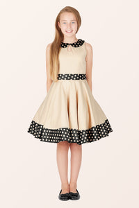 Kids Zoey Polka Dot Dress - Champagne