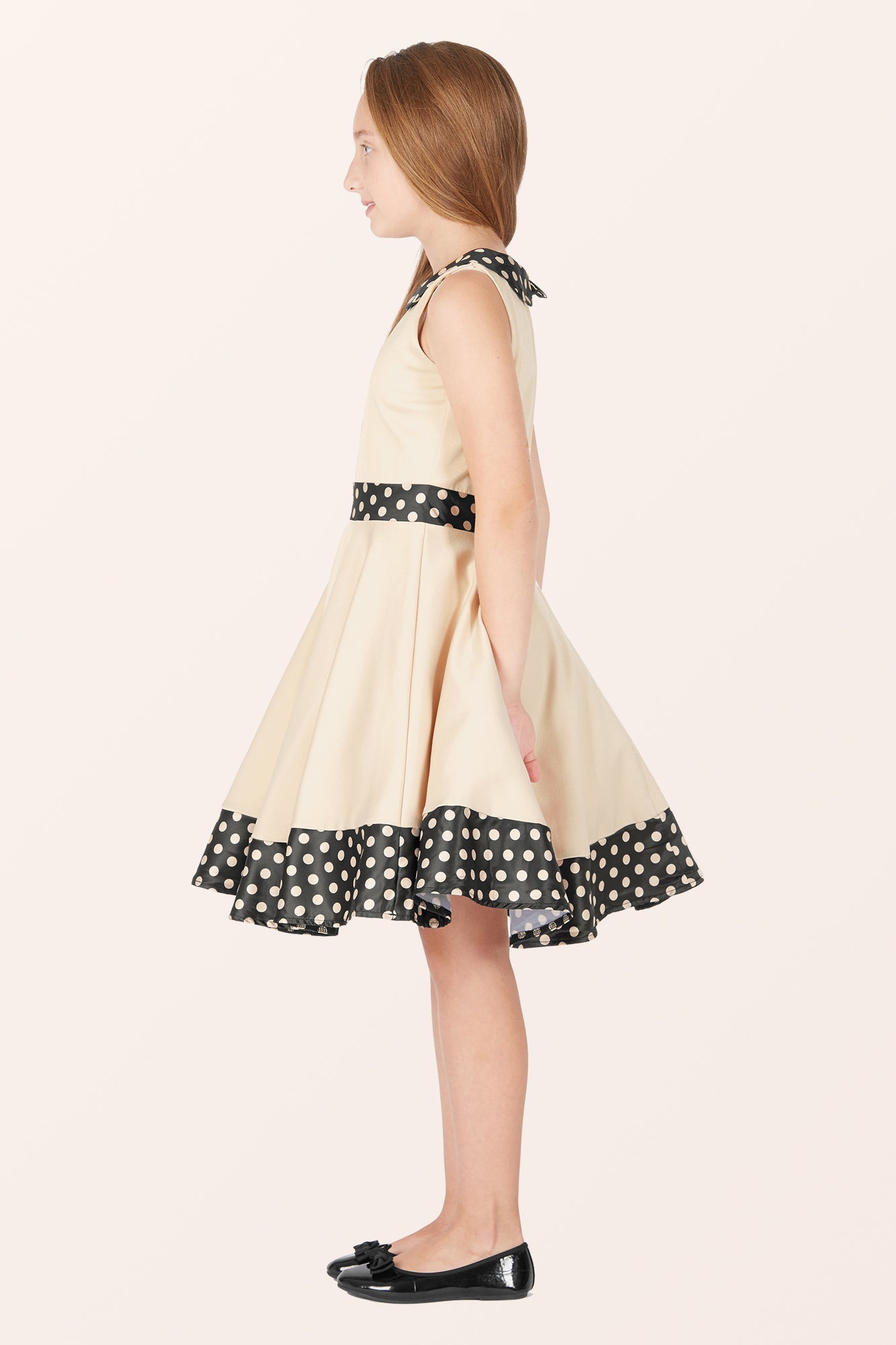 Kids Zoey Polka Dot Dress - Champagne