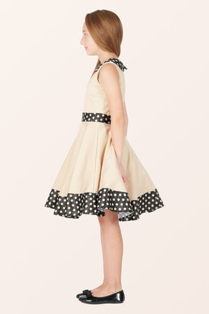 Kids Zoey Polka Dot Dress - Champagne