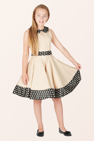 Kids Zoey Polka Dot Dress - Champagne
