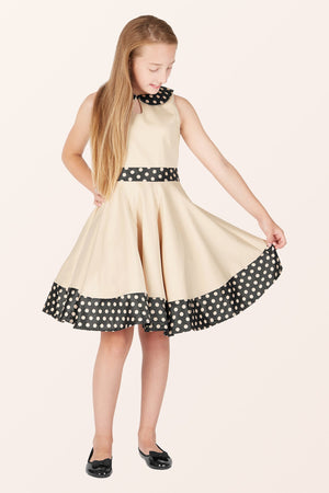 Kids Zoey Polka Dot Dress - Champagne