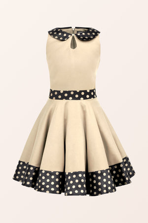 Kids Zoey Polka Dot Dress - Champagne