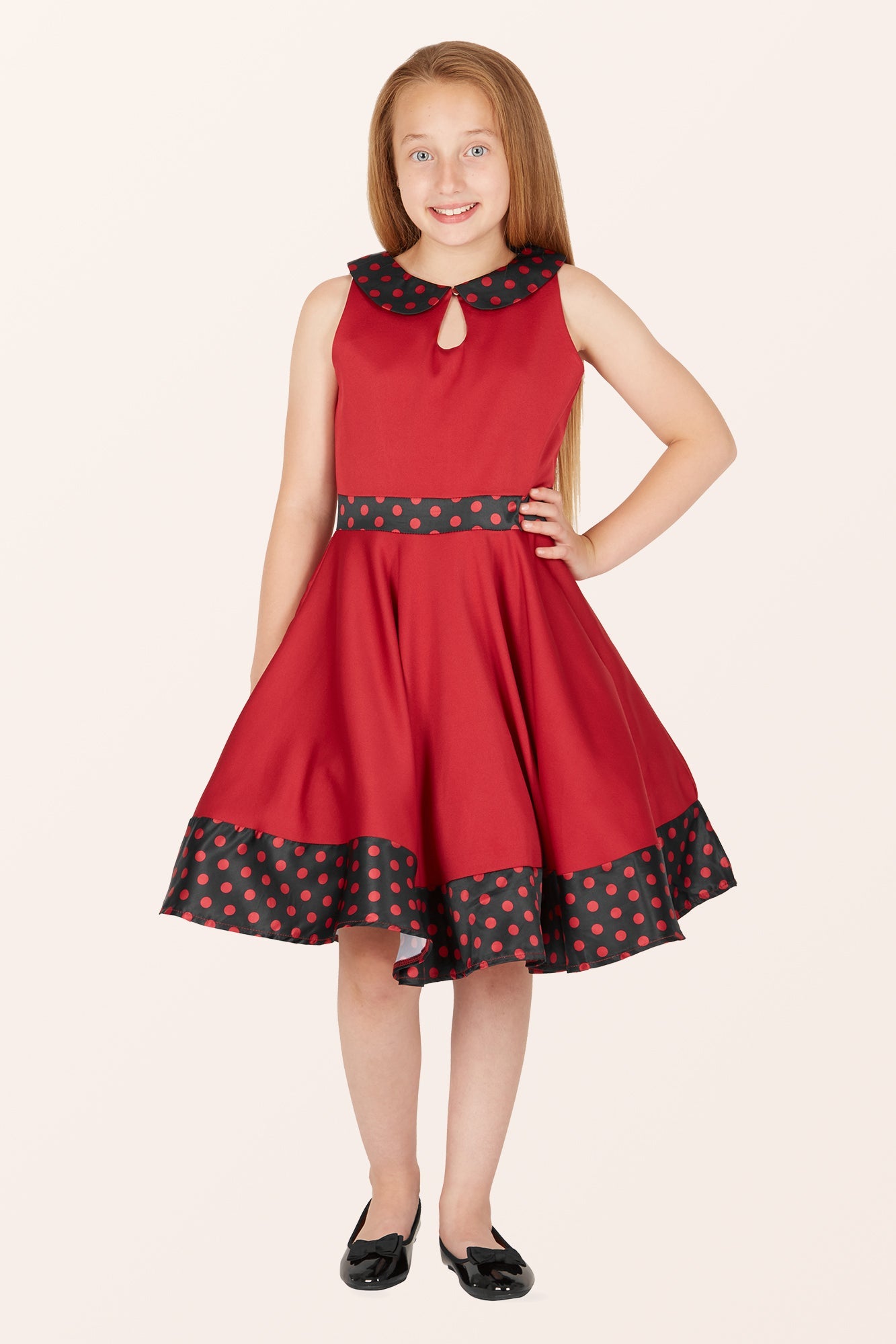 Kids Zoey Polka Dot Dress - Red