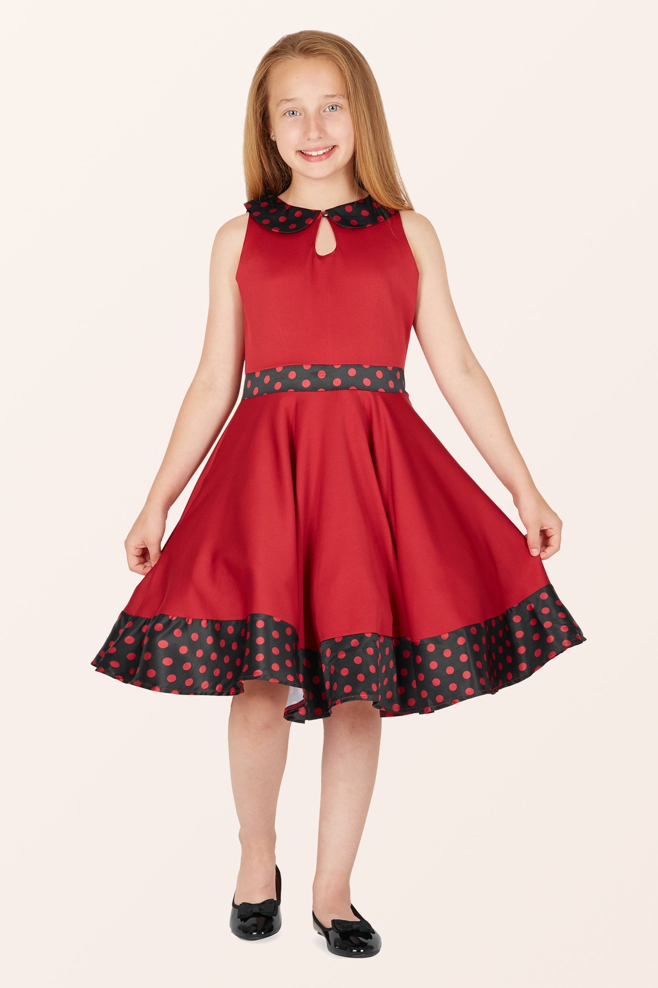 Kids Zoey Polka Dot Dress - Red