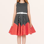 Kids Amy Polka Dot Dress - Black Red