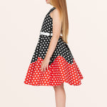 Kids Amy Polka Dot Dress - Black Red