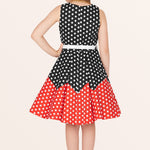 Kids Amy Polka Dot Dress - Black Red