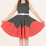 Kids Amy Polka Dot Dress - Black Red