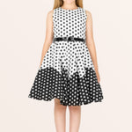 Kids Amy Polka Dot Dress - White Black