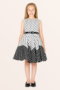 Kids Amy Polka Dot Dress - White Black