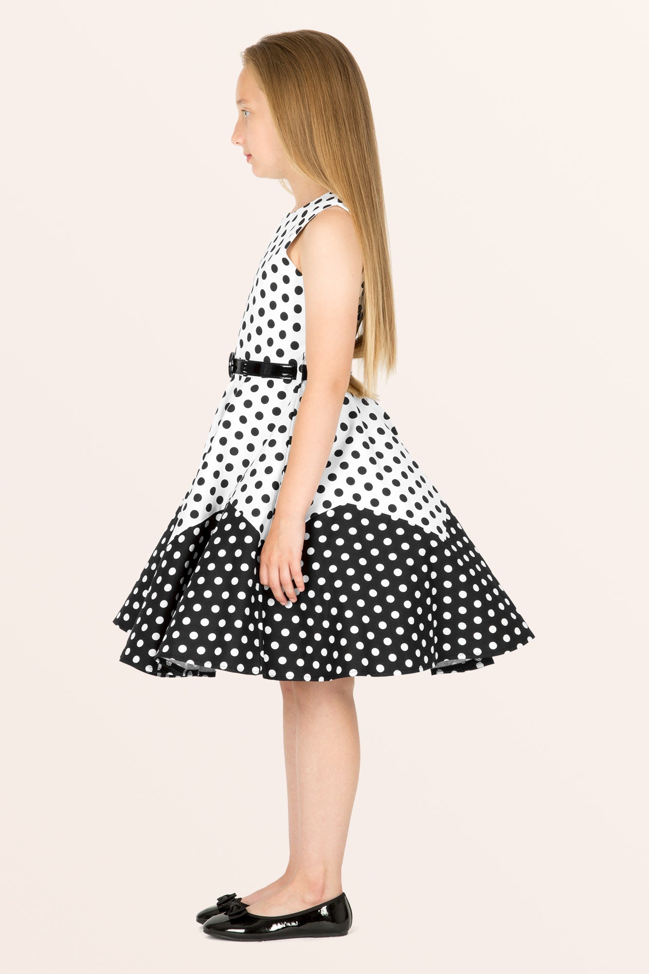 Kids Amy Polka Dot Dress - White Black