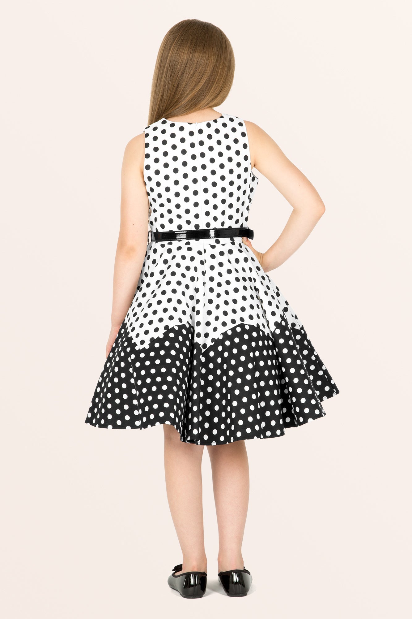 Kids Amy Polka Dot Dress - White Black