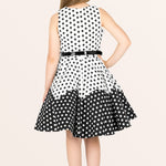 Kids Amy Polka Dot Dress - White Black