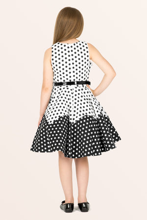 Kids Amy Polka Dot Dress - White Black