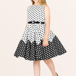 Kids Amy Polka Dot Dress - White Black