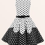 Kids Amy Polka Dot Dress - White Black
