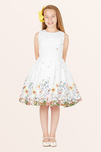 Kids Kira Flora Dress - White