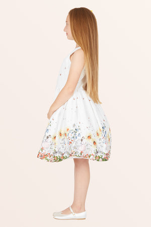 Kids Kira Flora Dress - White