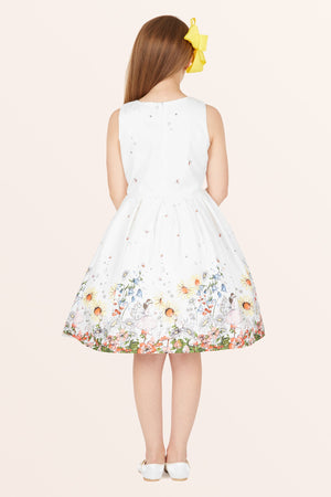 Kids Kira Flora Dress - White