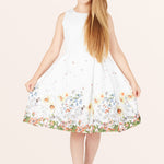 Kids Kira Flora Dress - White