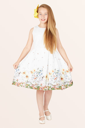 Kids Kira Flora Dress - White