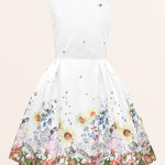Kids Kira Flora Dress - White
