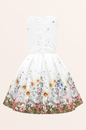 Kids Kira Flora Dress - White