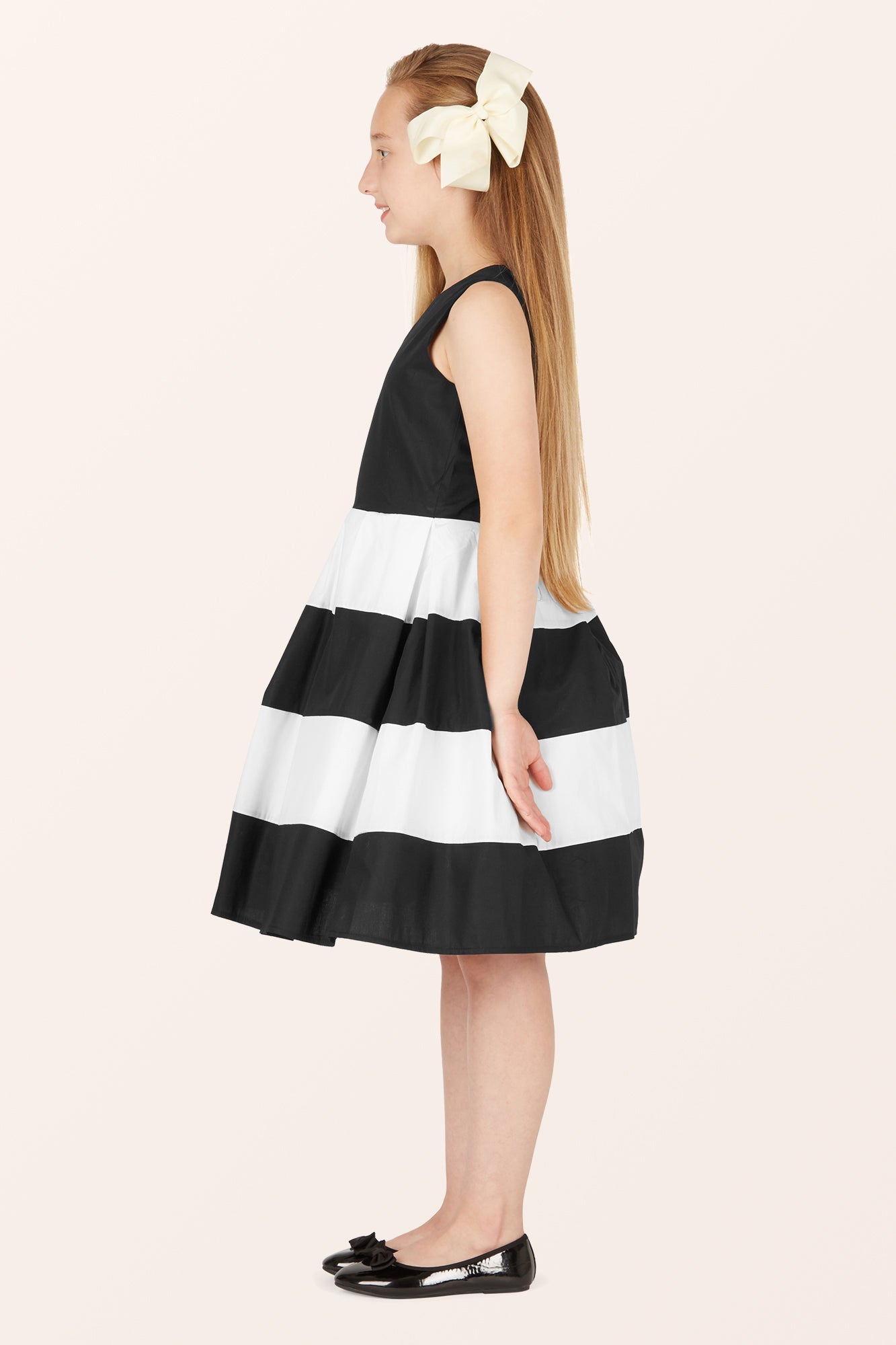 Kids Lilly Striped Dress - Black
