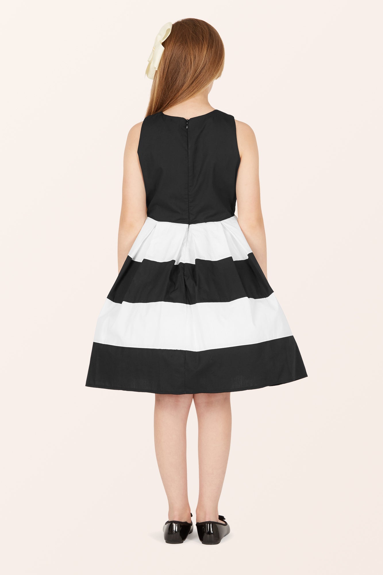 Kids Lilly Striped Dress - Black