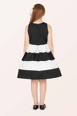 Kids Lilly Striped Dress - Black