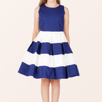 Kids Lilly Striped Dress - Royal Blue