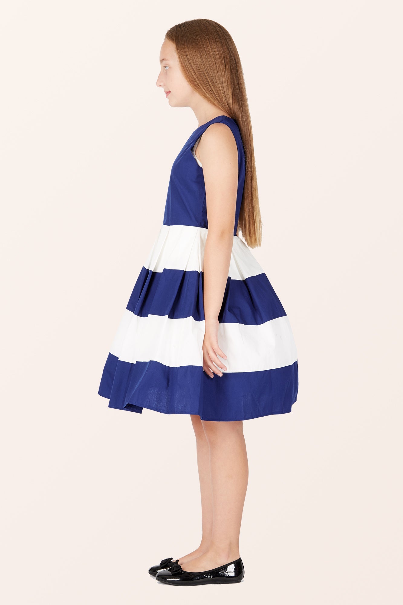 Kids Lilly Striped Dress - Royal Blue