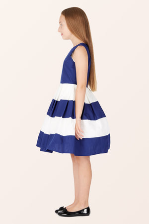 Kids Lilly Striped Dress - Royal Blue