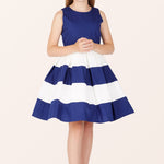 Kids Lilly Striped Dress - Royal Blue
