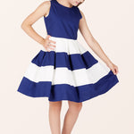 Kids Lilly Striped Dress - Royal Blue