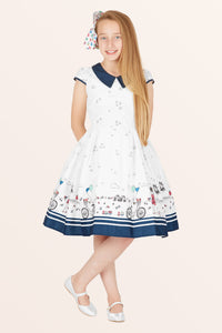 Kids Olivia Polka Dot Dress - White
