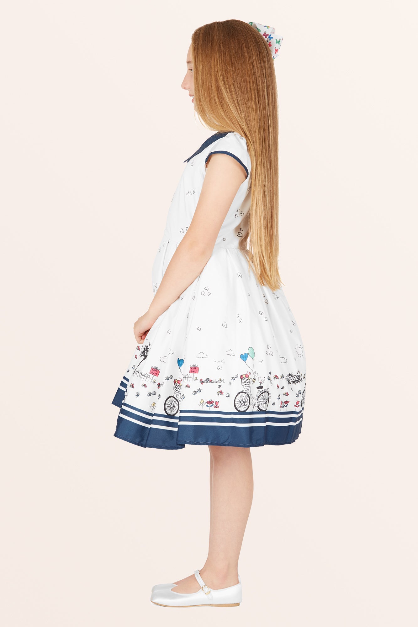Kids Olivia Polka Dot Dress - White