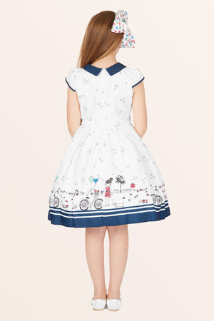 Kids Olivia Polka Dot Dress - White