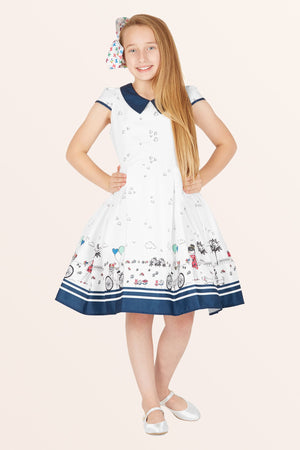 Kids Olivia Polka Dot Dress - White