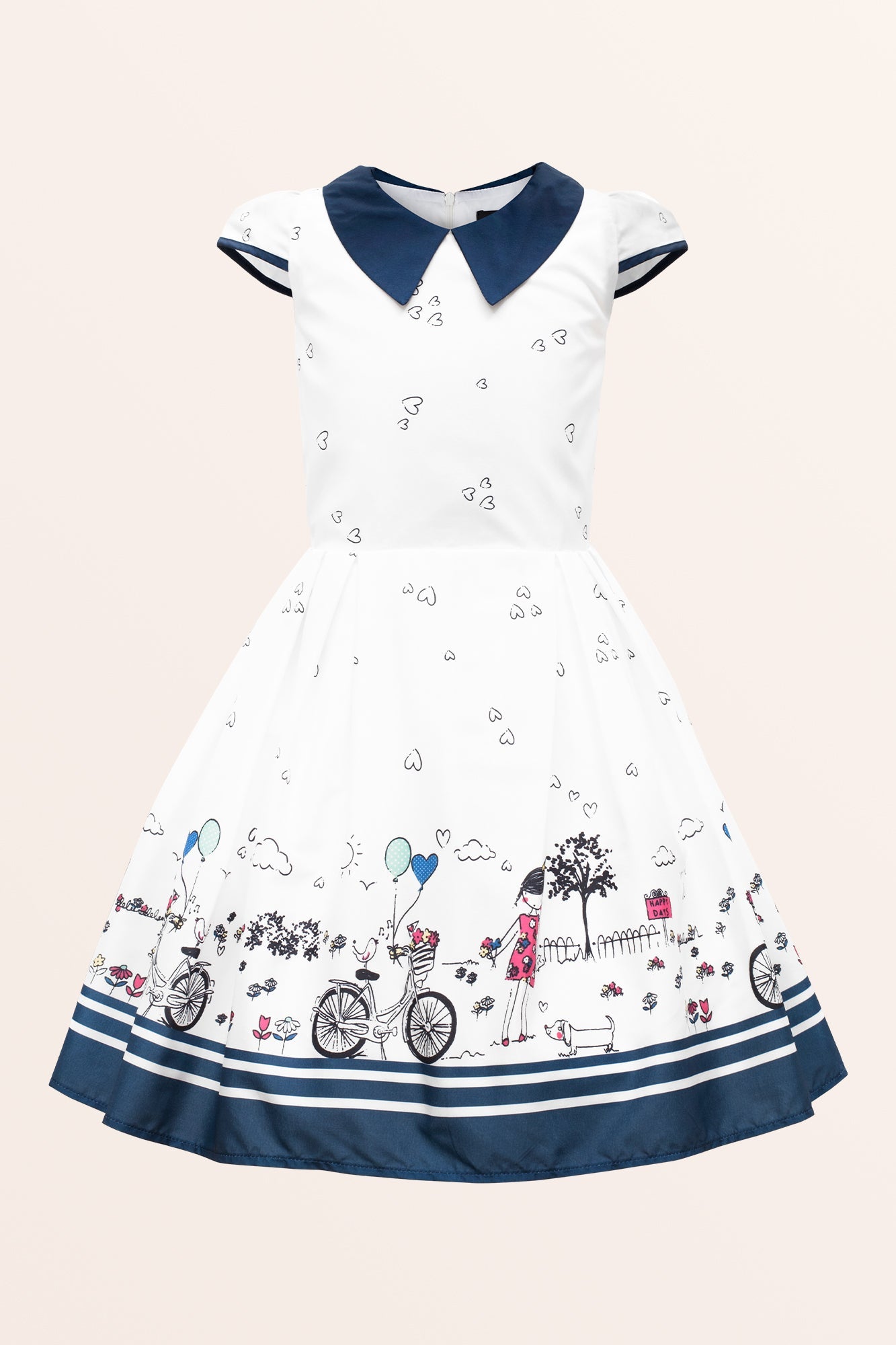 Kids Olivia Polka Dot Dress - White