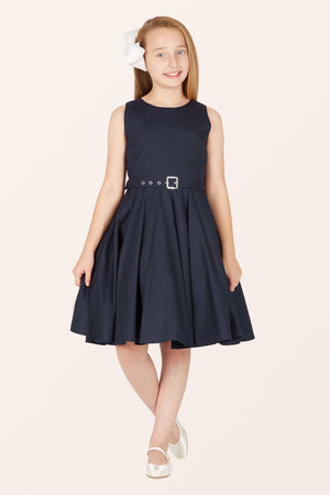Kids Audrey Clarity Dress - Midnight Blue