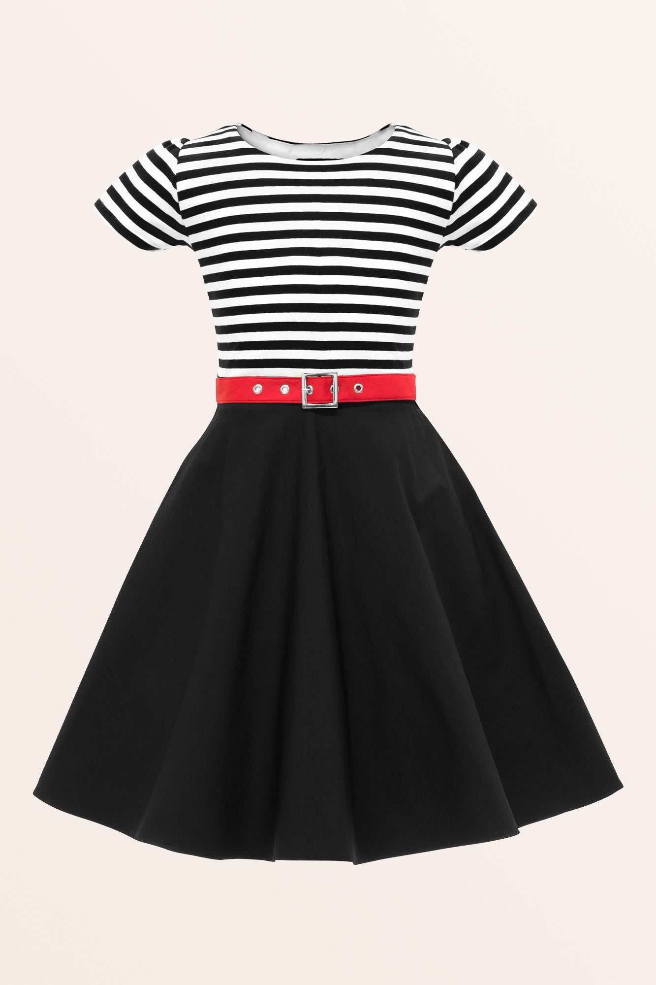Kids Maria Striped Dress - Black