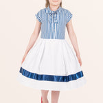 Kids Polly Striped Dress - Blue